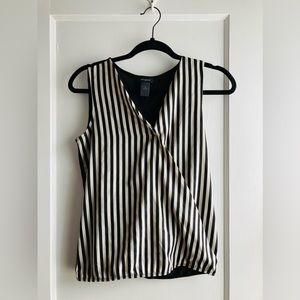 Pinstriped wrap top